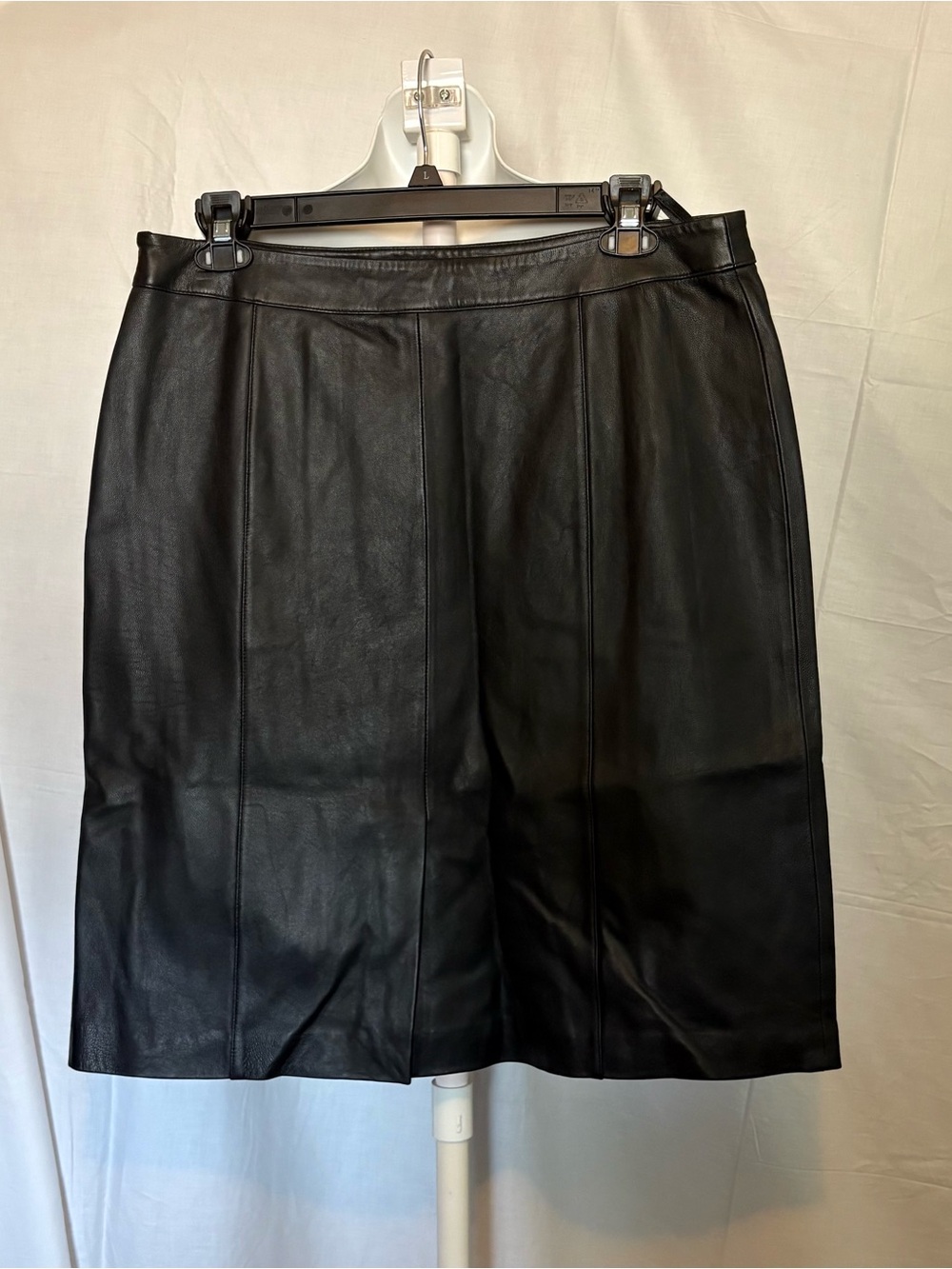 Genuine Leather Classic Black Pencil Skirt